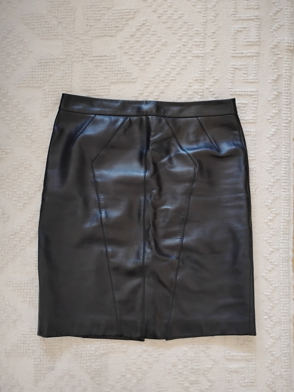 Michael Kors Black Faux Leather Pencil Skirt
